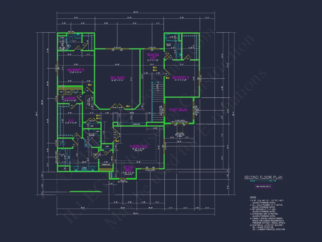 Modern Floor Plan with CAD Designs for 2-Story house Blueprints