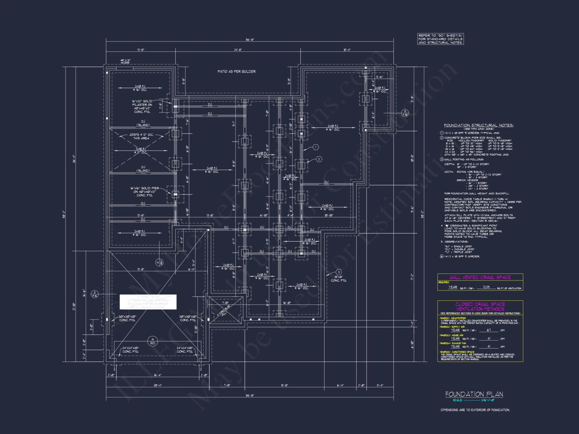 Modern Floor Plan with CAD Designs for 2-Story house Blueprints