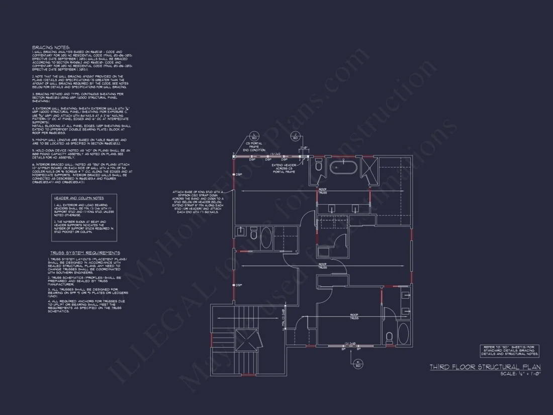 Modern house Designs: 3-Story Floor Plan with CAD Blueprint