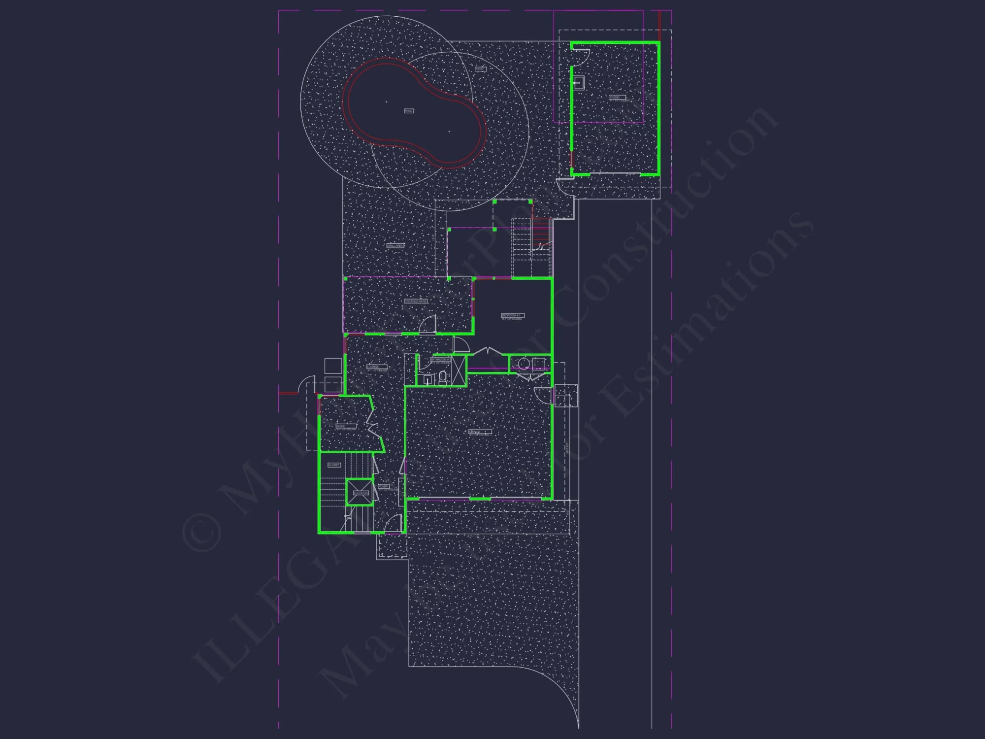 Modern house Designs: 3-Story Floor Plan with CAD Blueprint