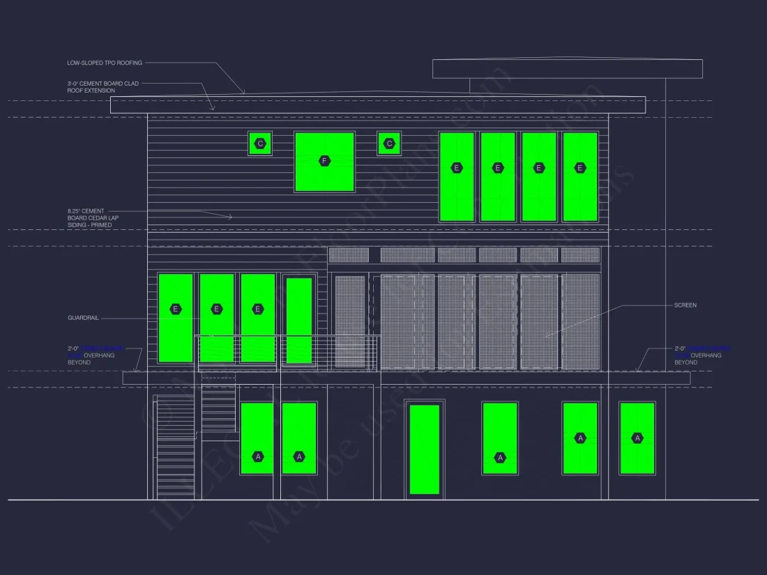Modern house Designs: 3-Story Floor Plan with CAD Blueprint