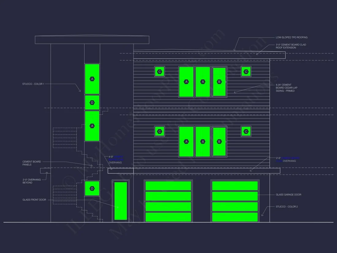 Modern house Designs: 3-Story Floor Plan with CAD Blueprint