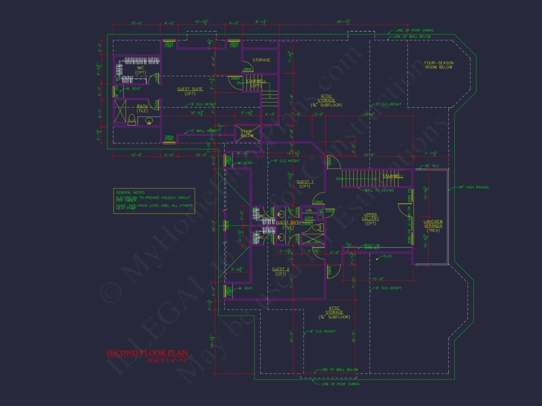 Elegant 2-Story house Floor Plan with CAD Designs & Blueprints