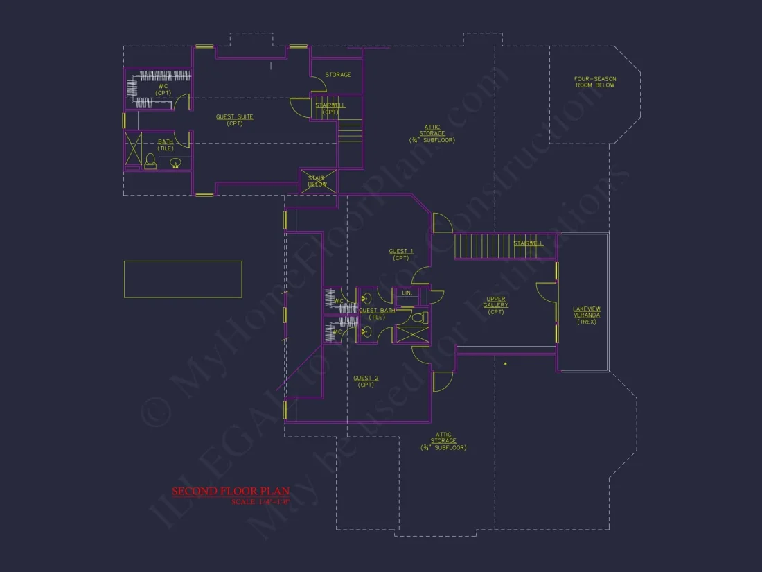 Elegant 2-Story house Floor Plan with CAD Designs & Blueprints