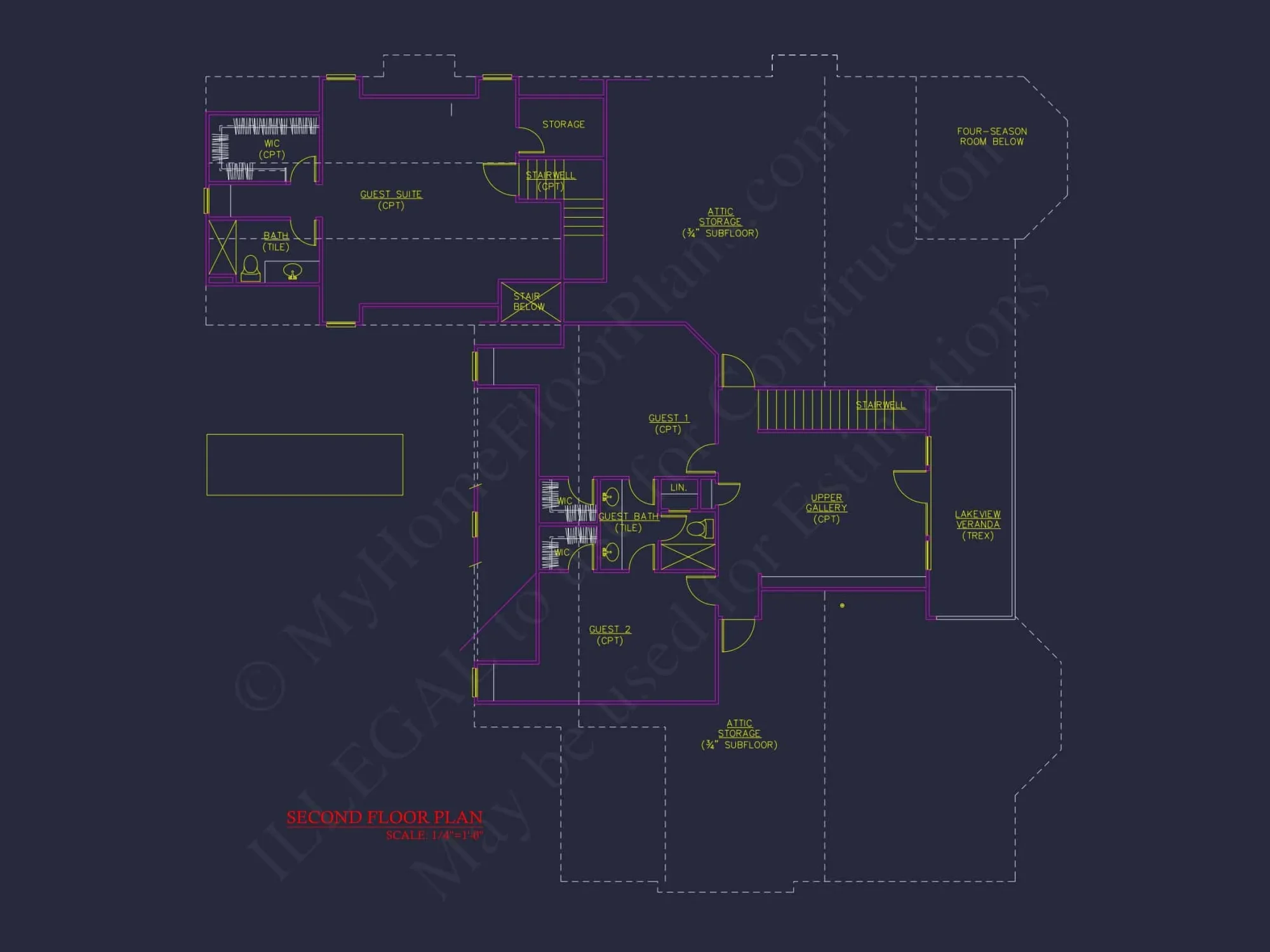 Elegant 2-Story house Floor Plan with CAD Designs & Blueprints