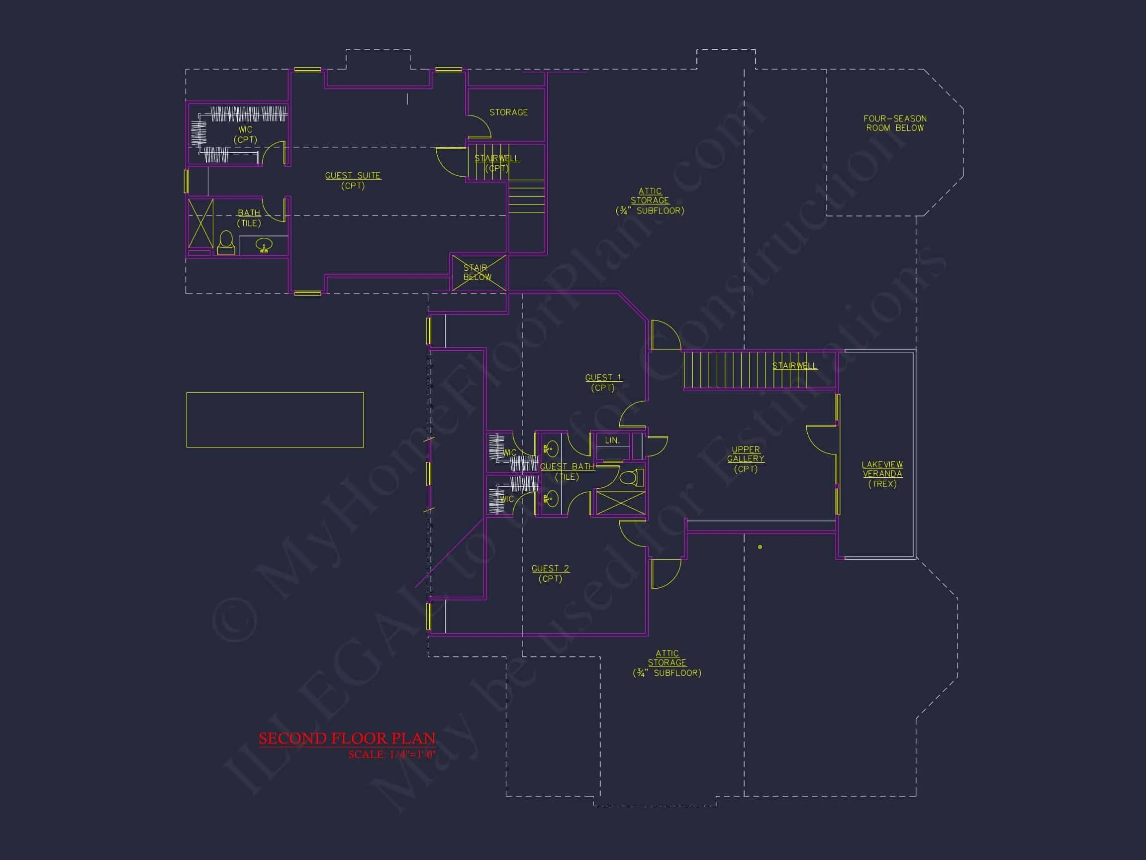 Elegant 2-Story house Floor Plan with CAD Designs & Blueprints