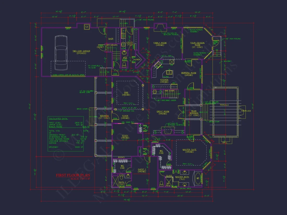 Elegant 2-Story house Floor Plan with CAD Designs & Blueprints