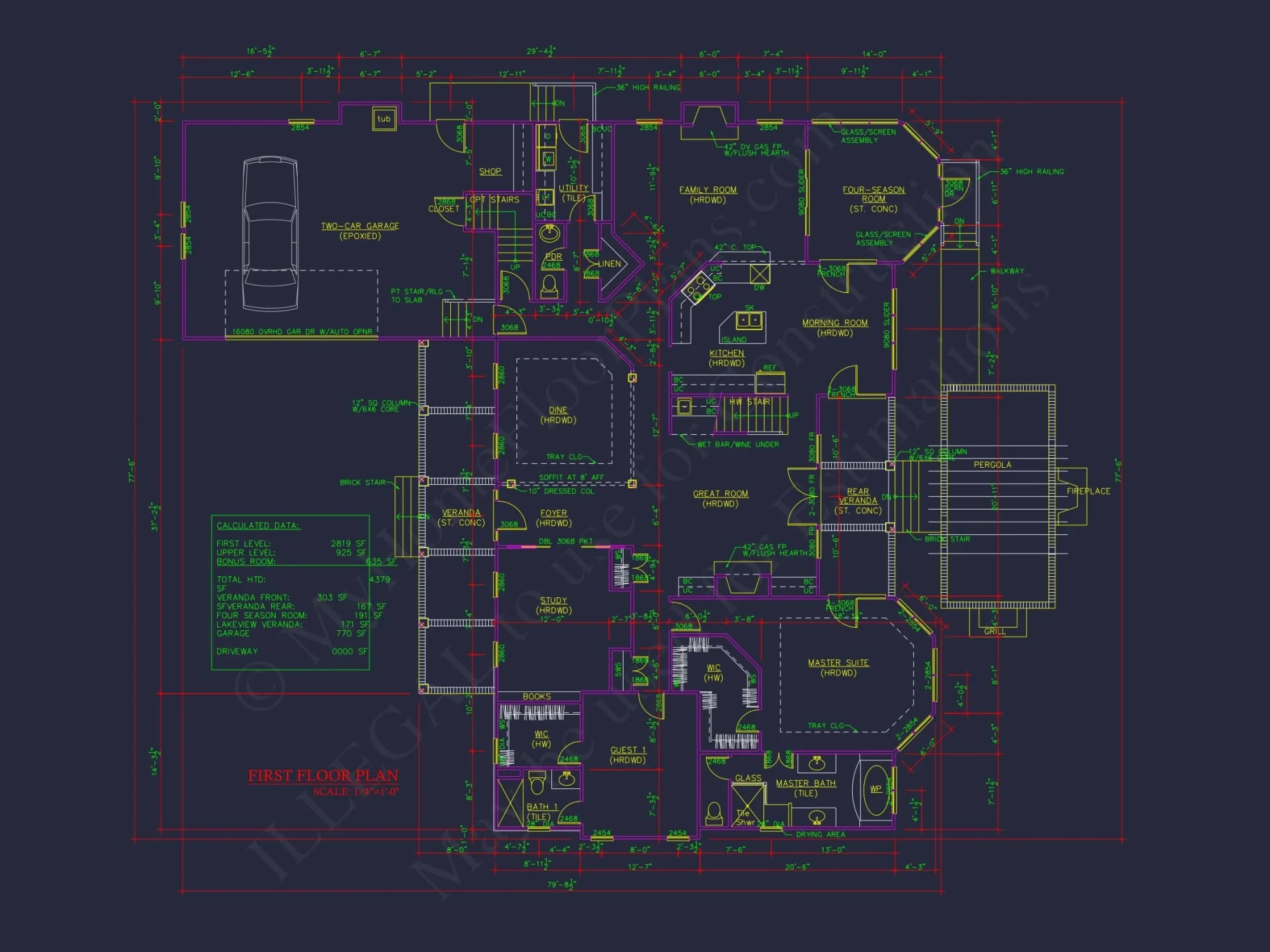 Elegant 2-Story house Floor Plan with CAD Designs & Blueprints
