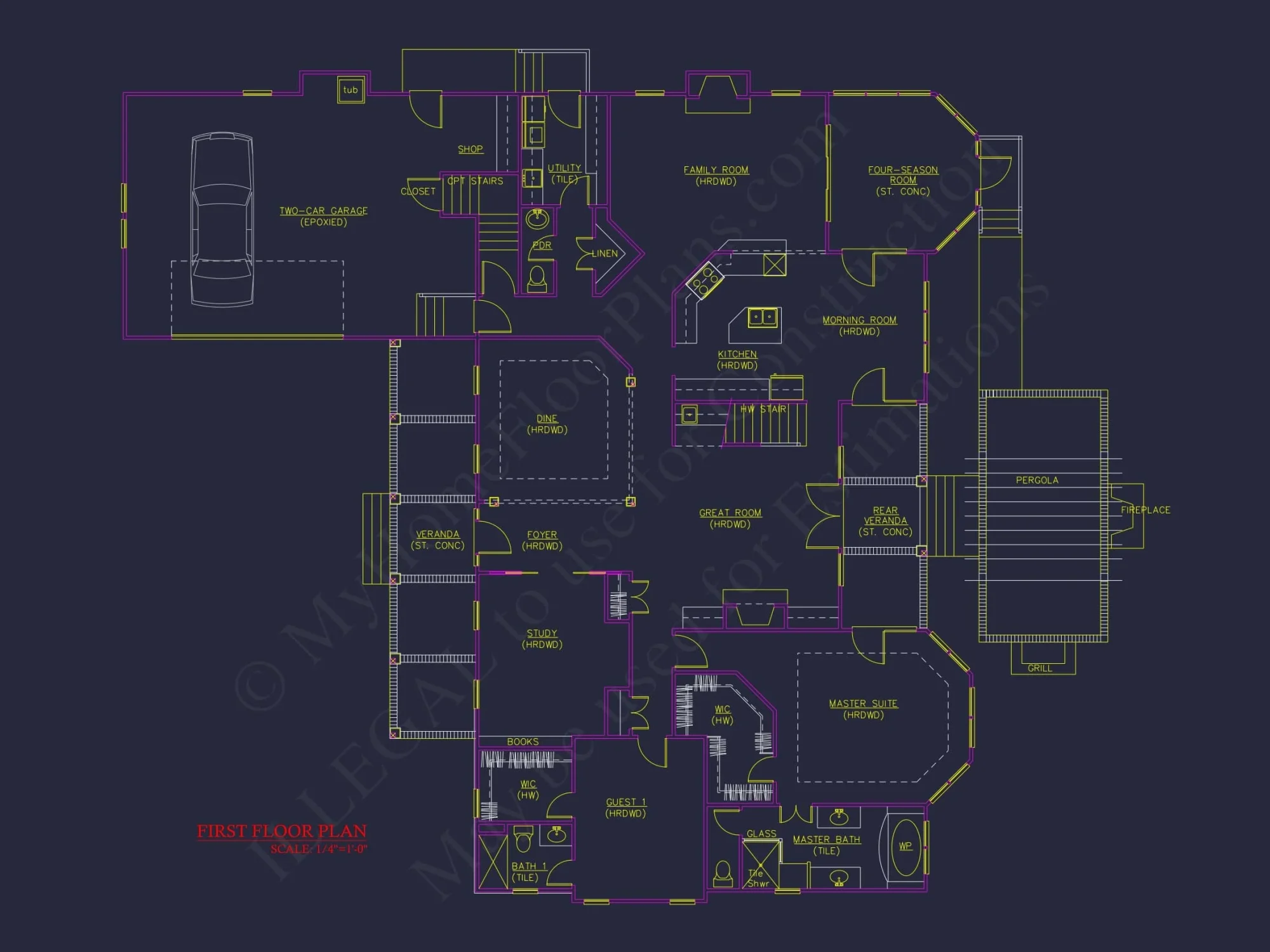 Elegant 2-Story house Floor Plan with CAD Designs & Blueprints