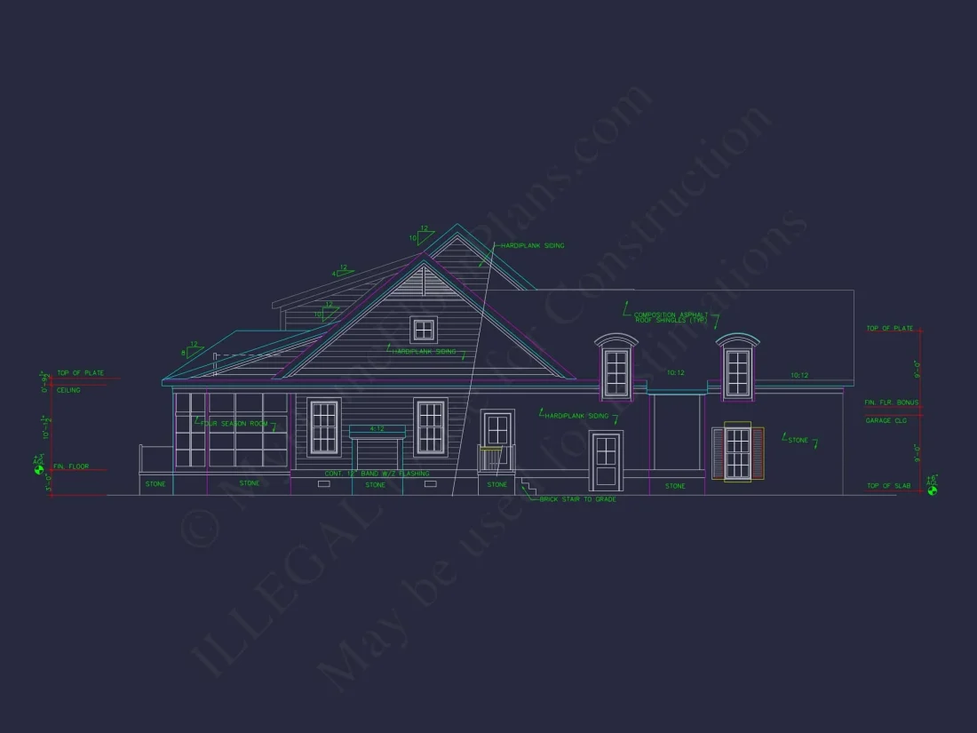 Elegant 2-Story house Floor Plan with CAD Designs & Blueprints