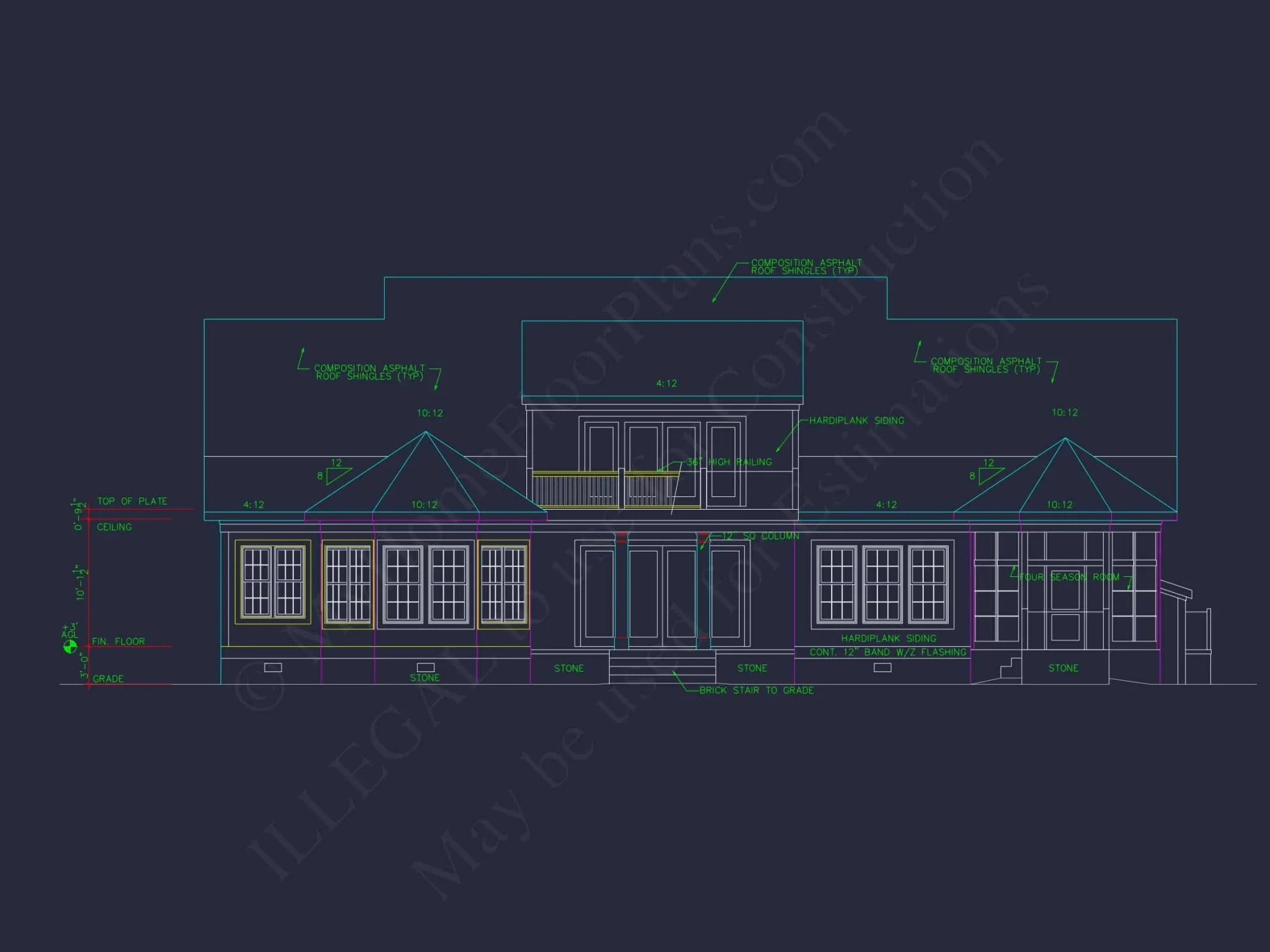 Elegant 2-Story house Floor Plan with CAD Designs & Blueprints