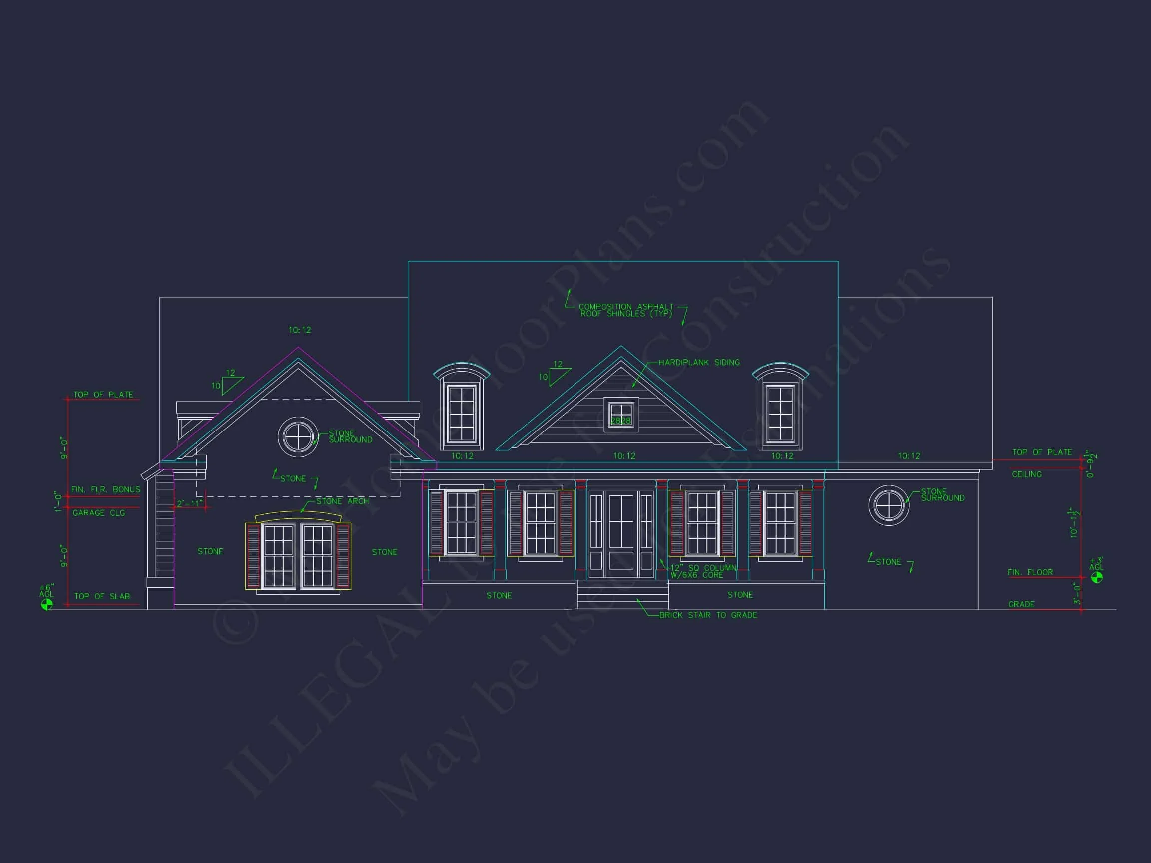 Elegant 2-Story house Floor Plan with CAD Designs & Blueprints