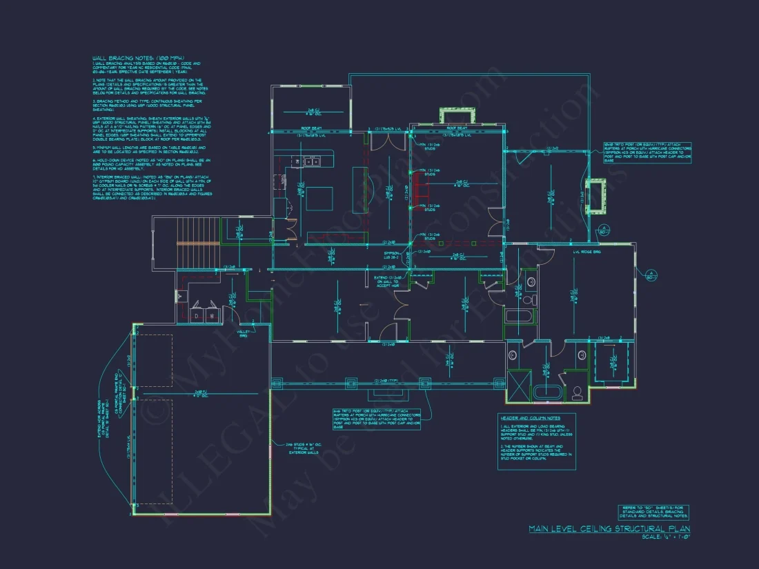 Luxury house Floor Plan with 4 Bedrooms, CAD Blueprint Designs
