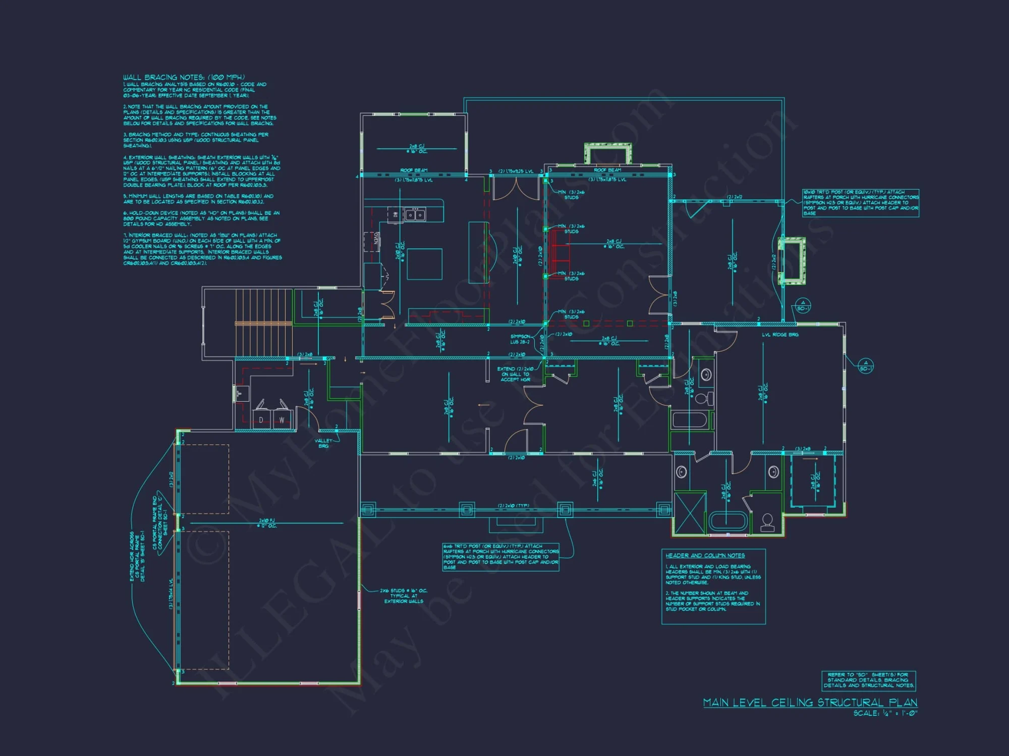 Luxury house Floor Plan with 4 Bedrooms, CAD Blueprint Designs