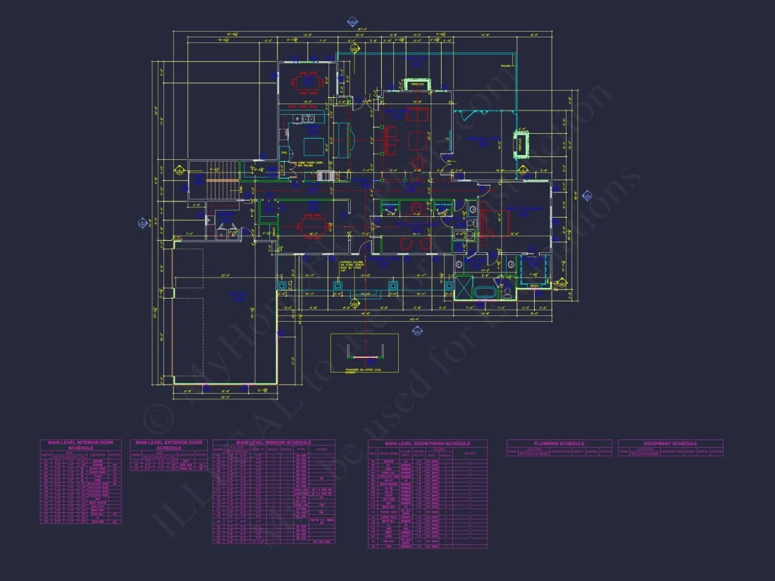 Luxury house Floor Plan with 4 Bedrooms, CAD Blueprint Designs