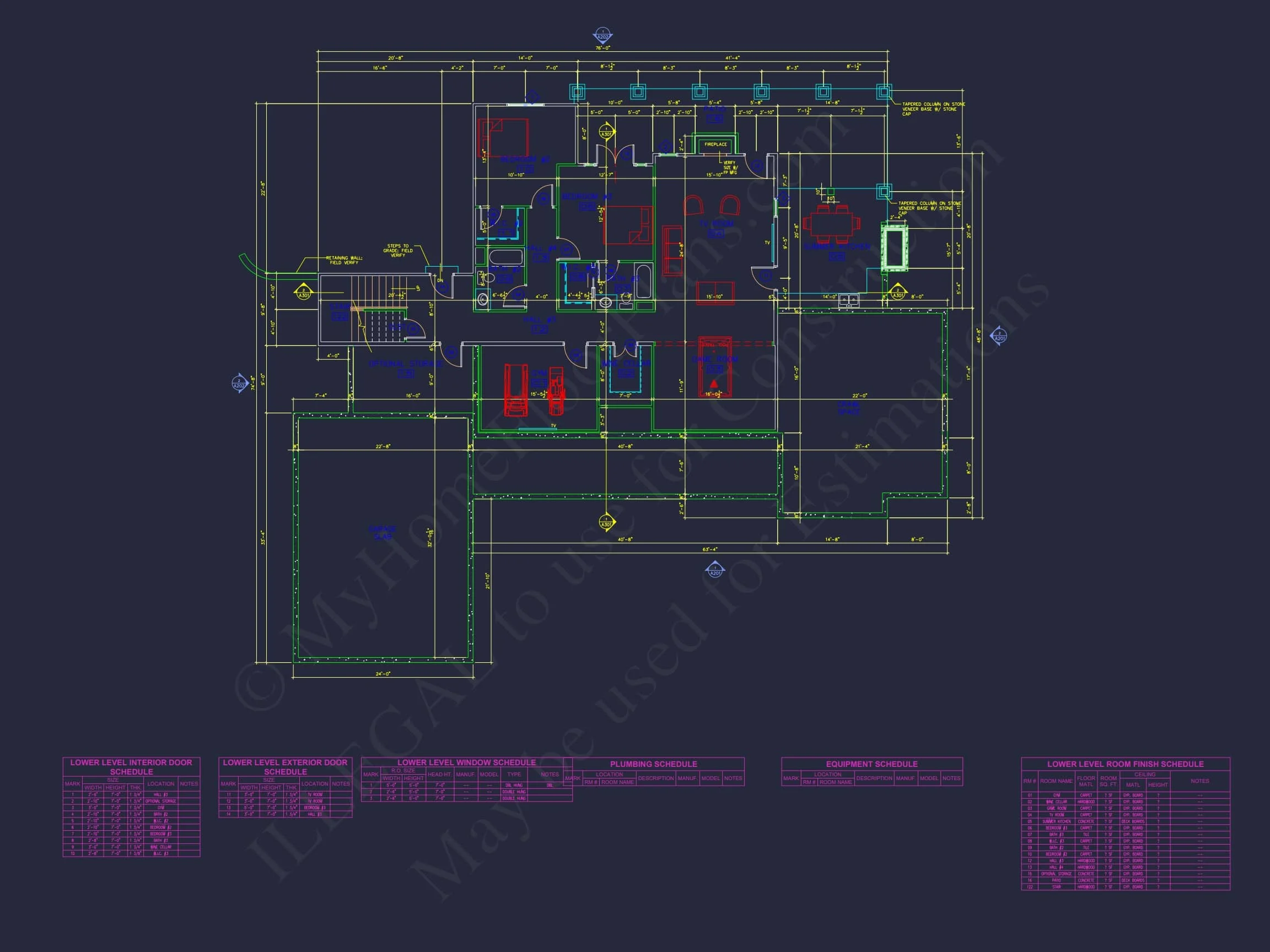 14-1808 HOUSE PLAN - Luxury House Floor Plan with 4 Bedrooms, CAD Blueprint Designs 7 Luxury house Floor Plan with 4 Bedrooms, CAD Blueprint Designs