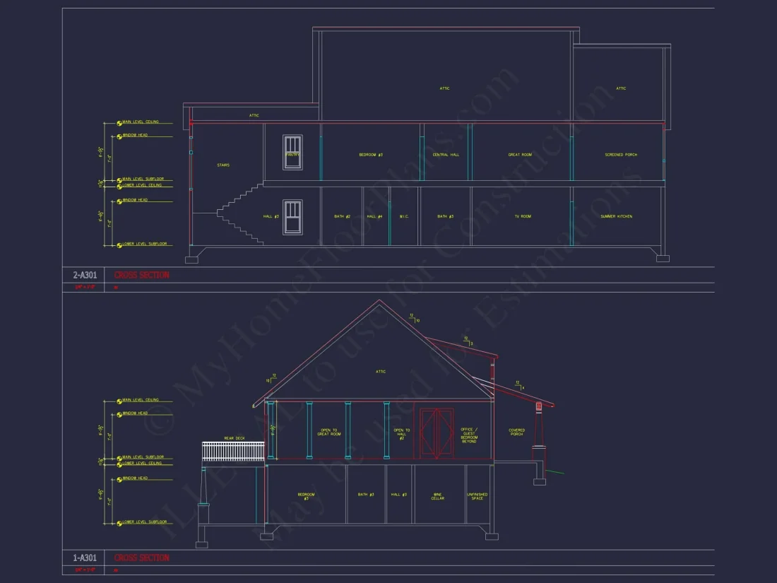 Luxury house Floor Plan with 4 Bedrooms, CAD Blueprint Designs