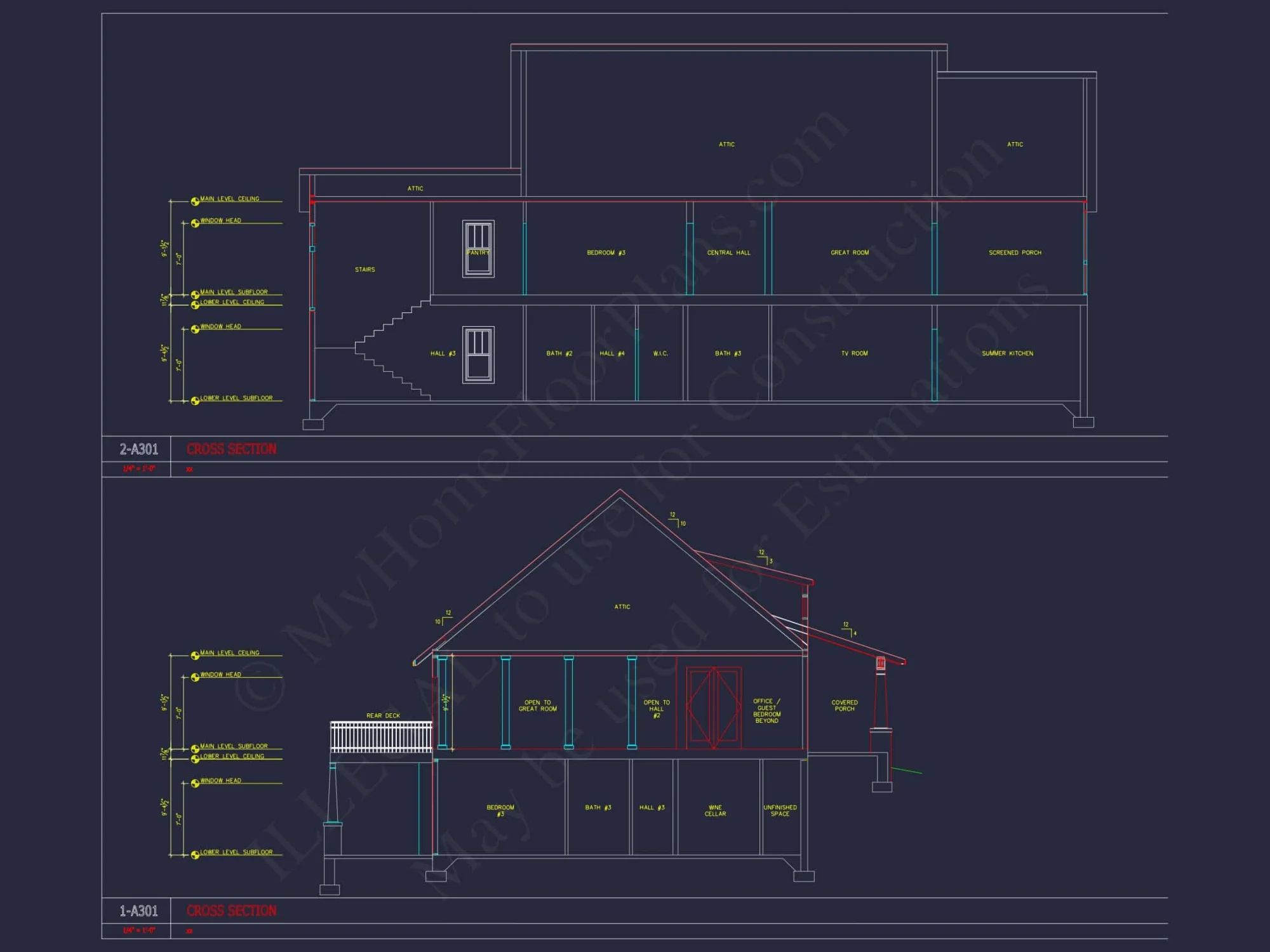 Luxury house Floor Plan with 4 Bedrooms, CAD Blueprint Designs