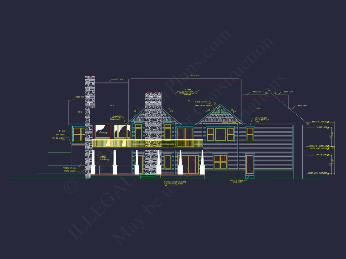 Luxury house Floor Plan with 4 Bedrooms, CAD Blueprint Designs