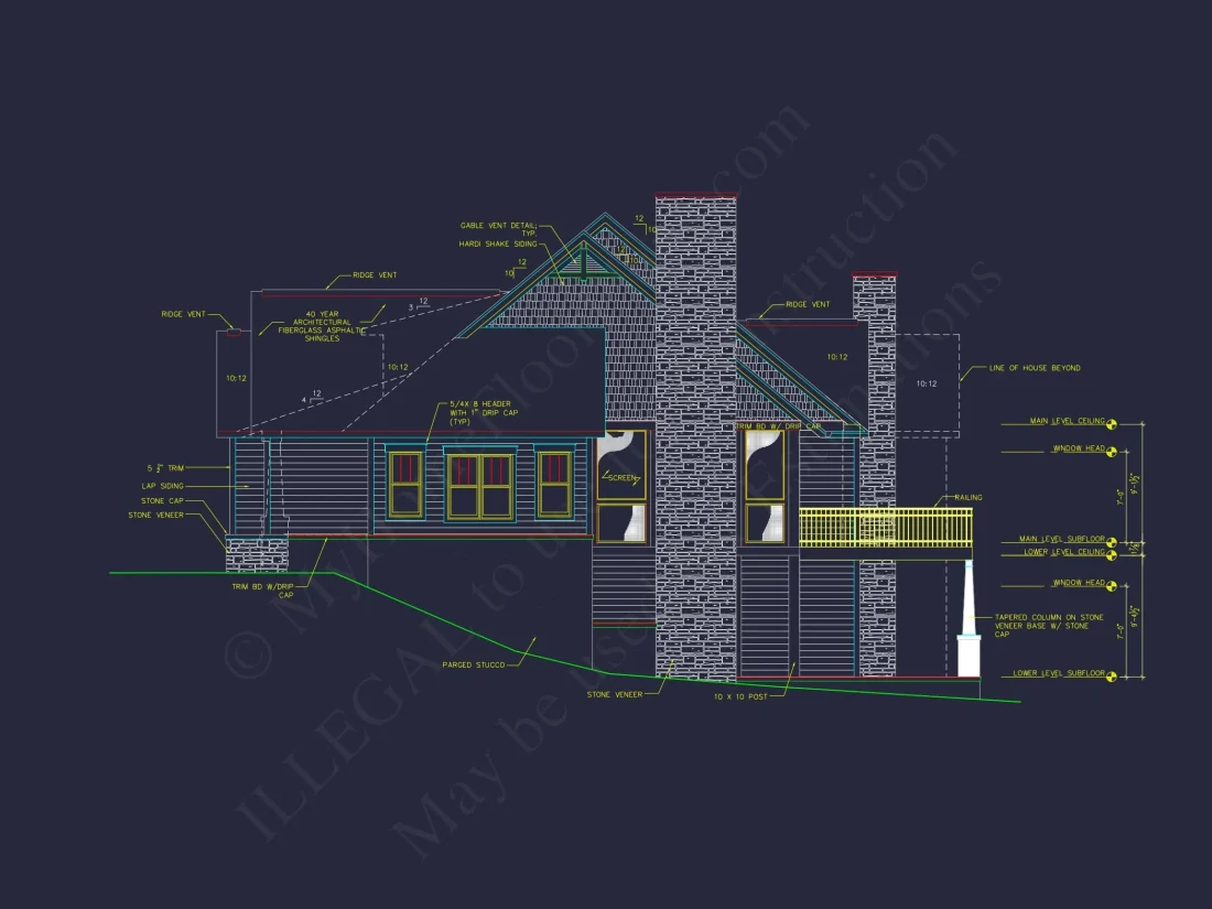 Luxury house Floor Plan with 4 Bedrooms, CAD Blueprint Designs