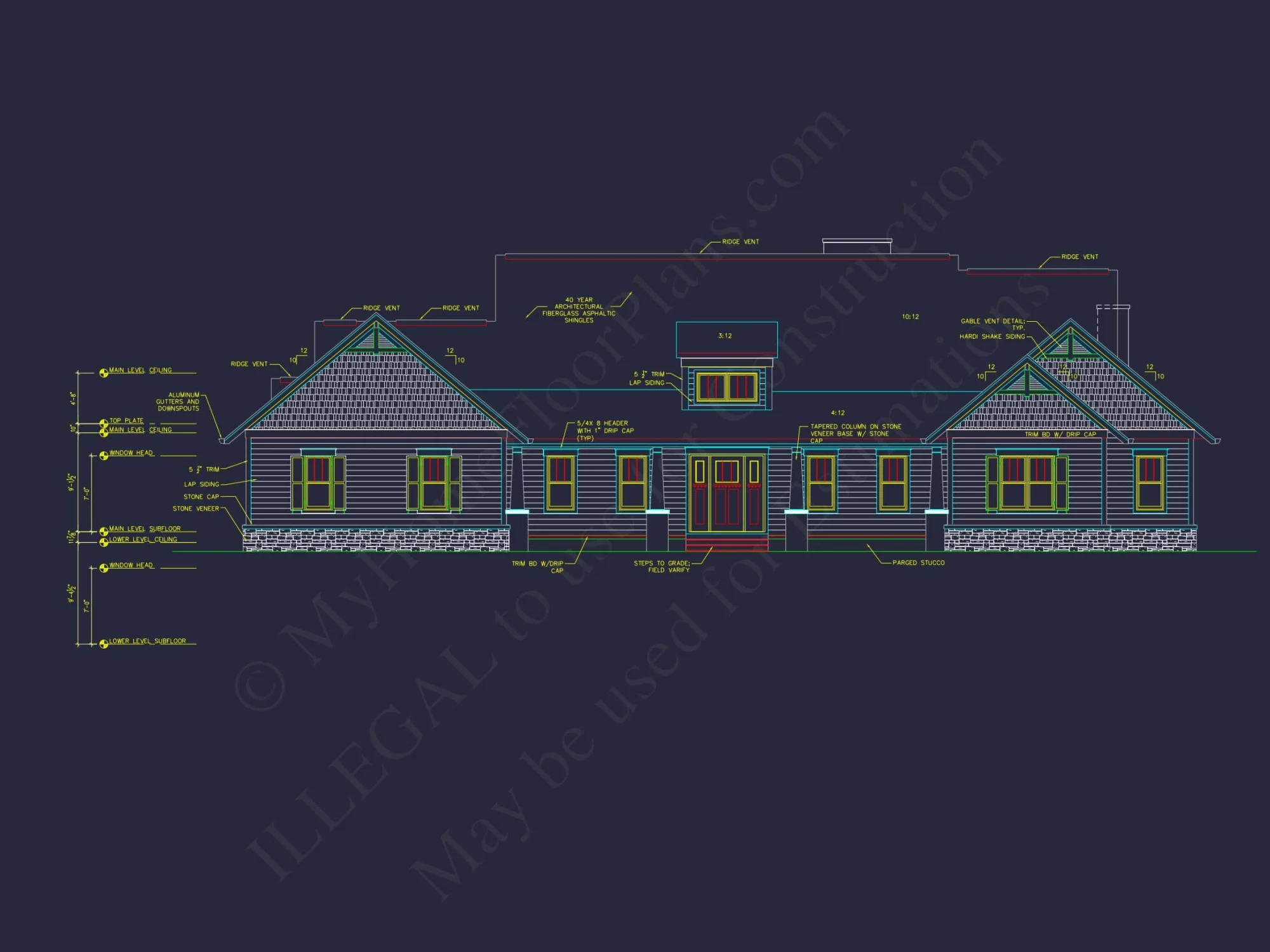 Luxury house Floor Plan with 4 Bedrooms, CAD Blueprint Designs