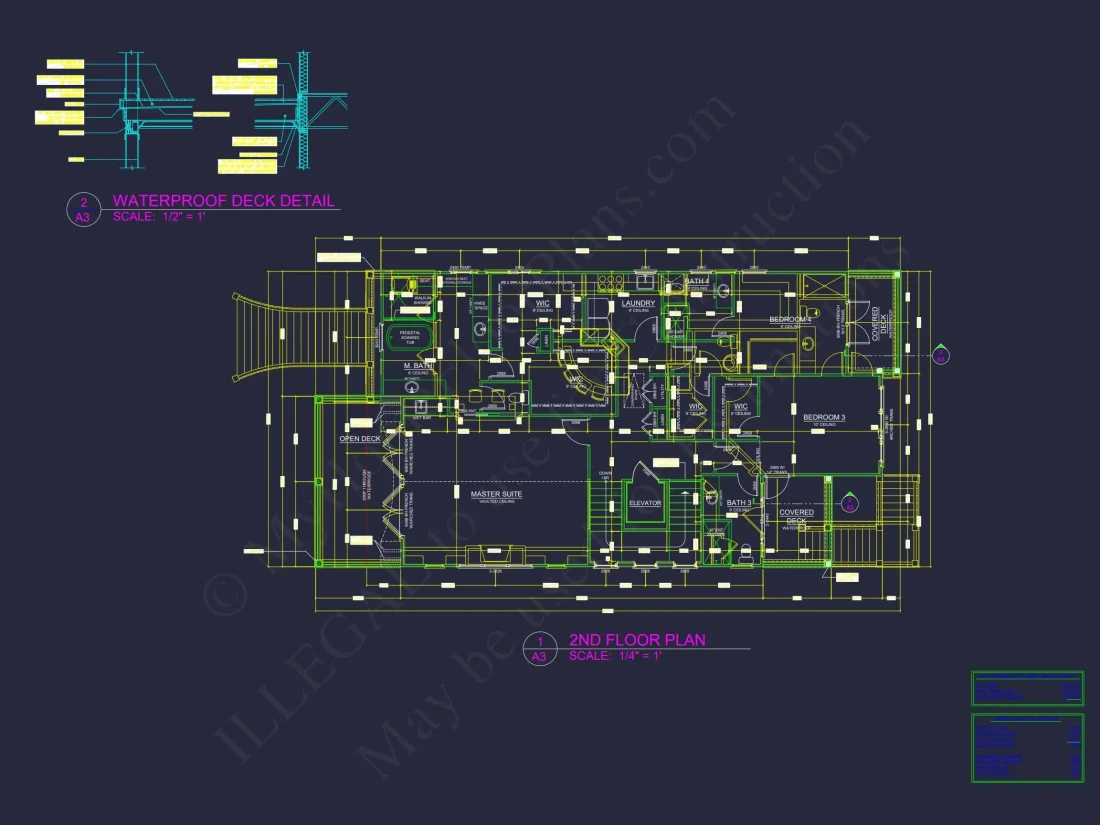 Custom Beach house Plan with 3 Floors, 4 Bedrooms & CAD Design