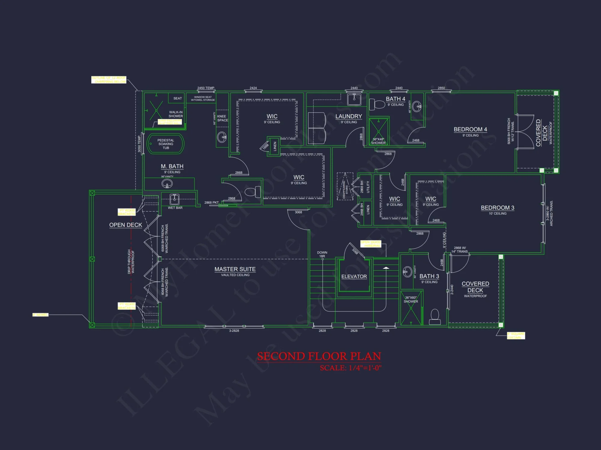 Custom Beach house Plan with 3 Floors, 4 Bedrooms & CAD Design