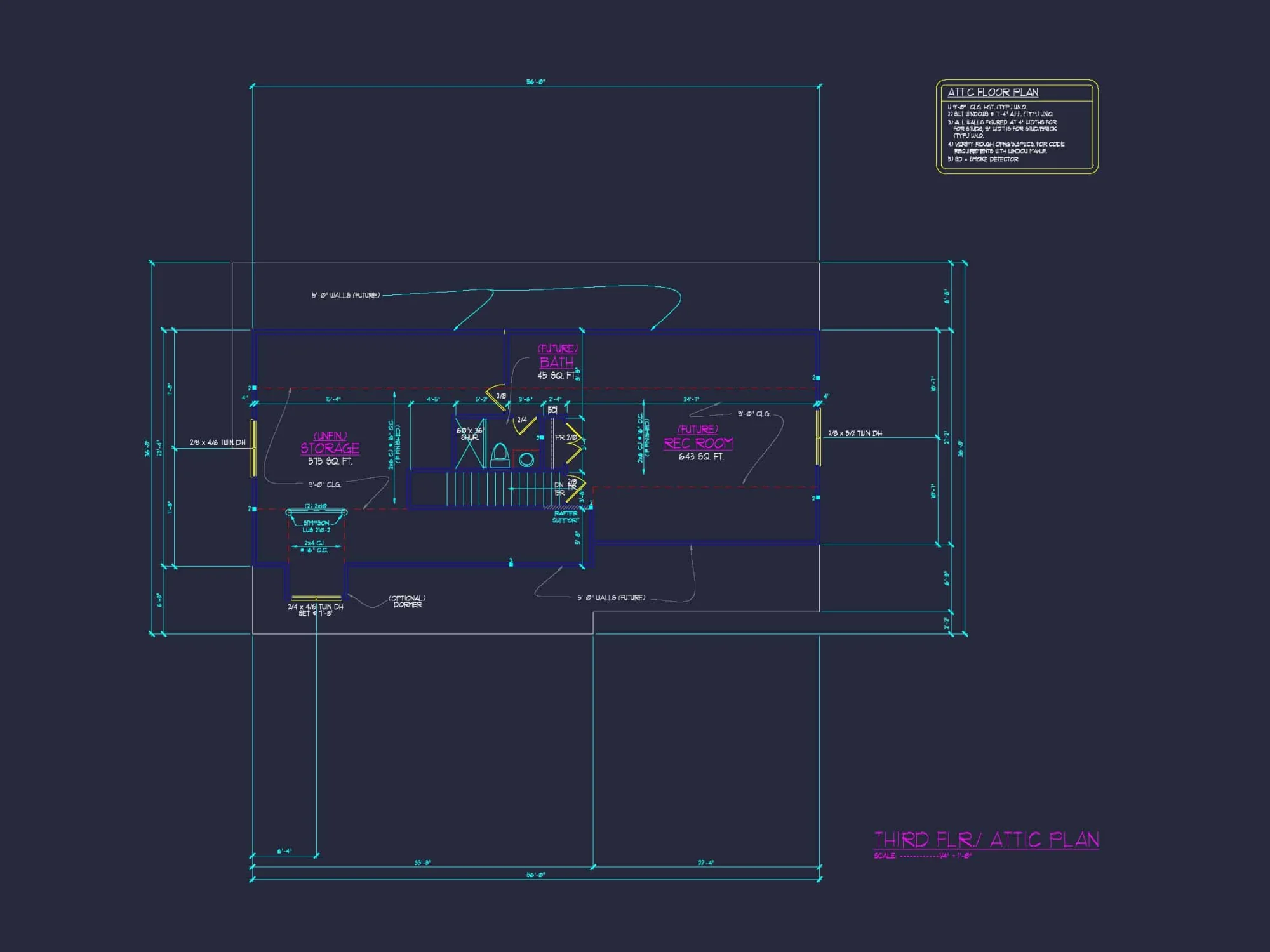 Modern house Plan with 3 Floors, CAD & Spacious Layout