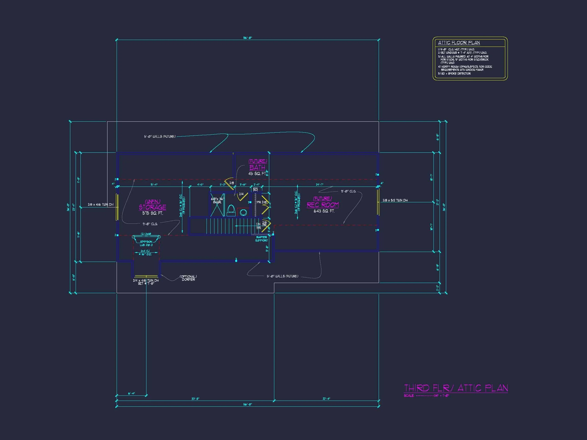 Modern house Plan with 3 Floors, CAD & Spacious Layout