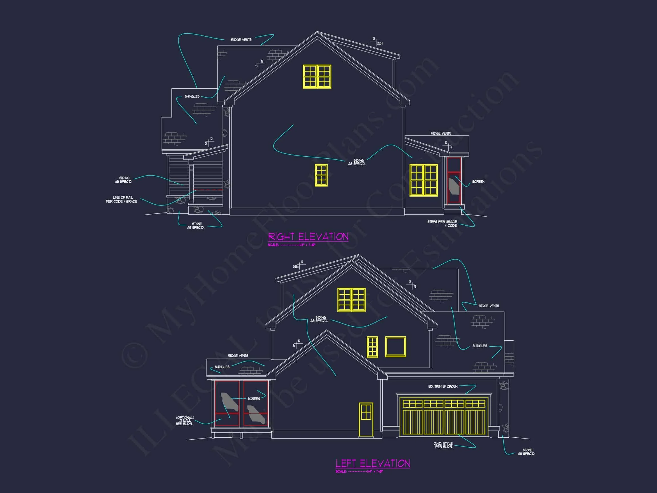 Mediterranean house Plan with 3 Floors and 4 Bedrooms