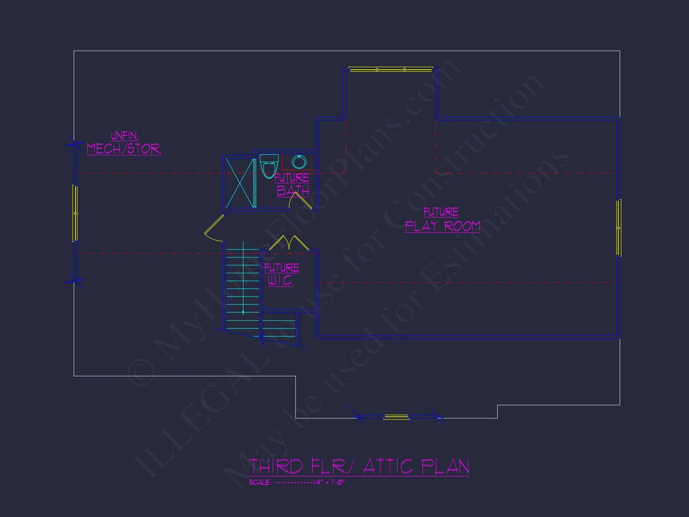 Mediterranean house Plan with 3 Floors and 4 Bedrooms
