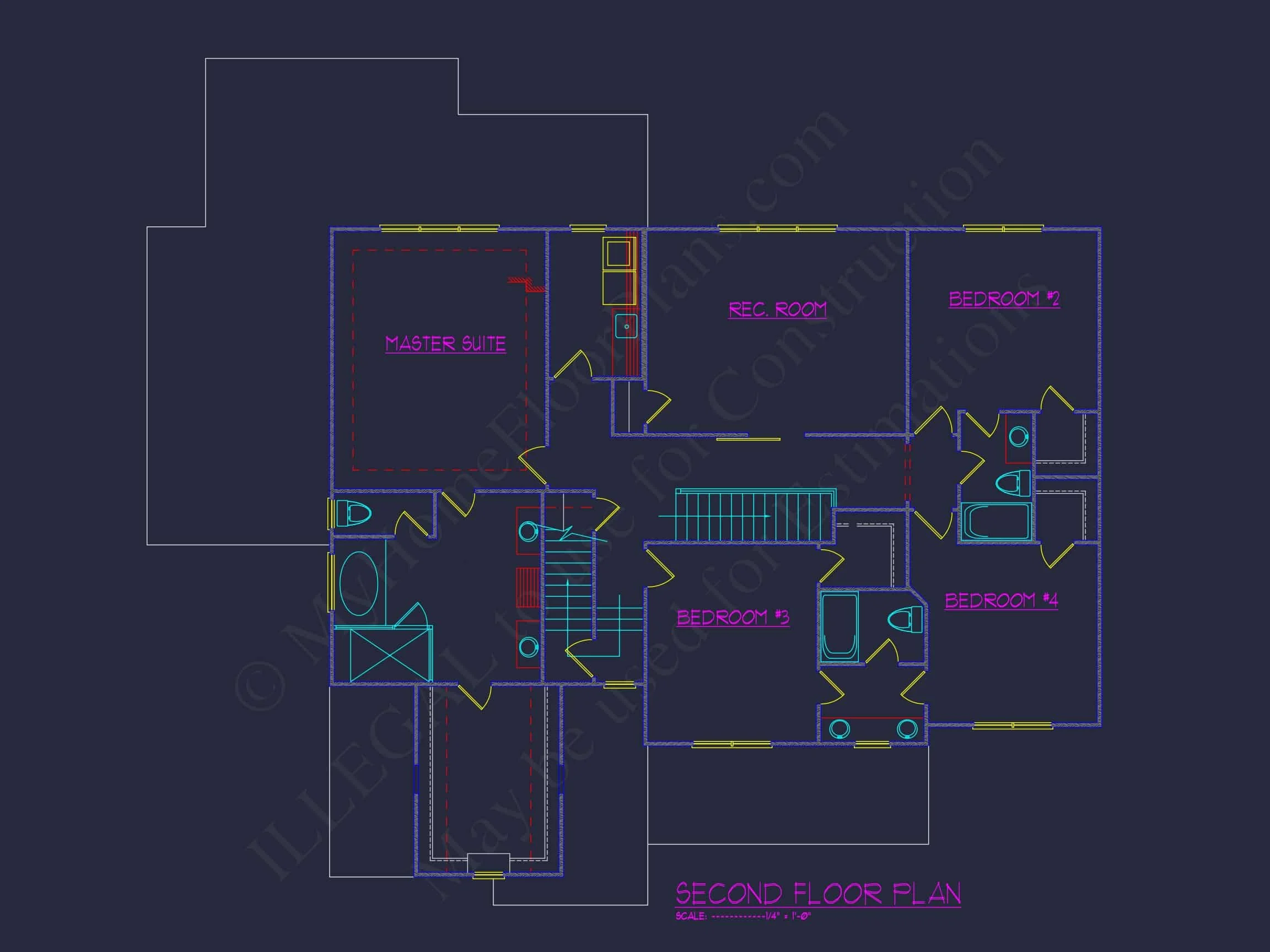 Mediterranean house Plan with 3 Floors and 4 Bedrooms