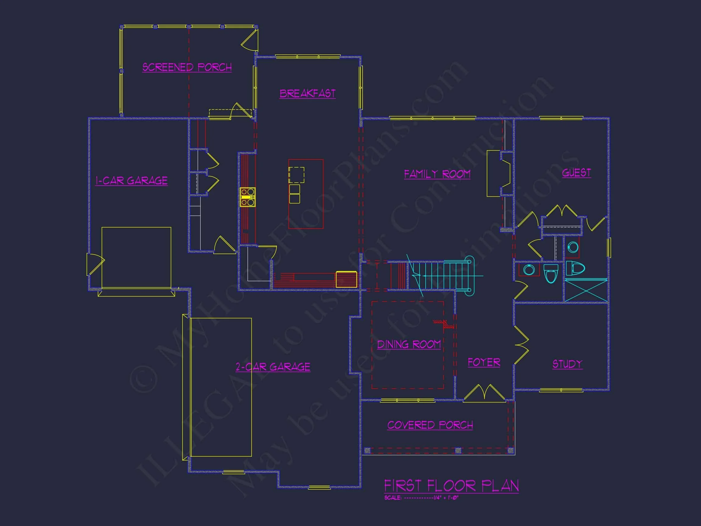 Mediterranean house Plan with 3 Floors and 4 Bedrooms
