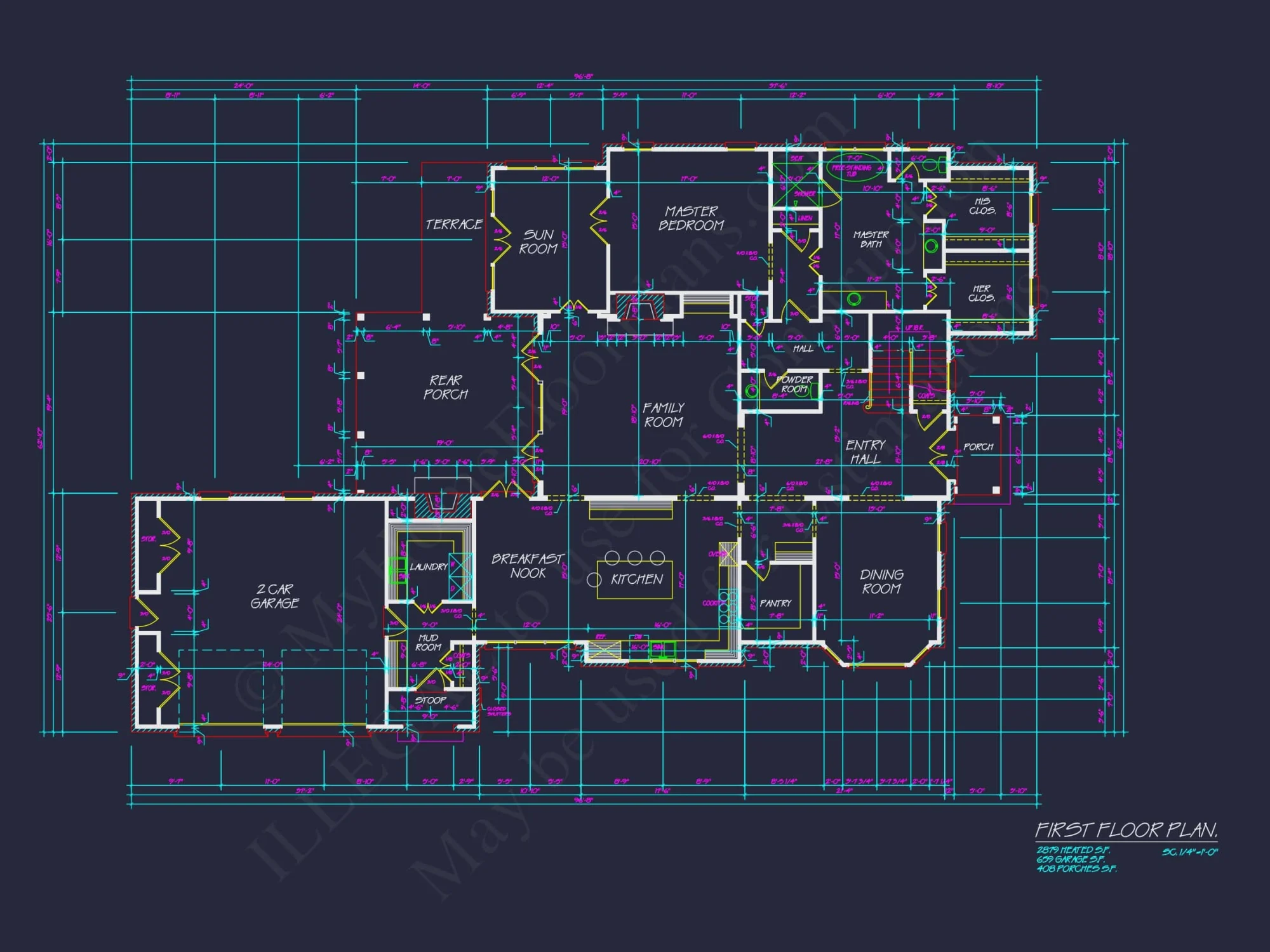 Beautiful house Floor Plan with CAD Blueprints and Designs