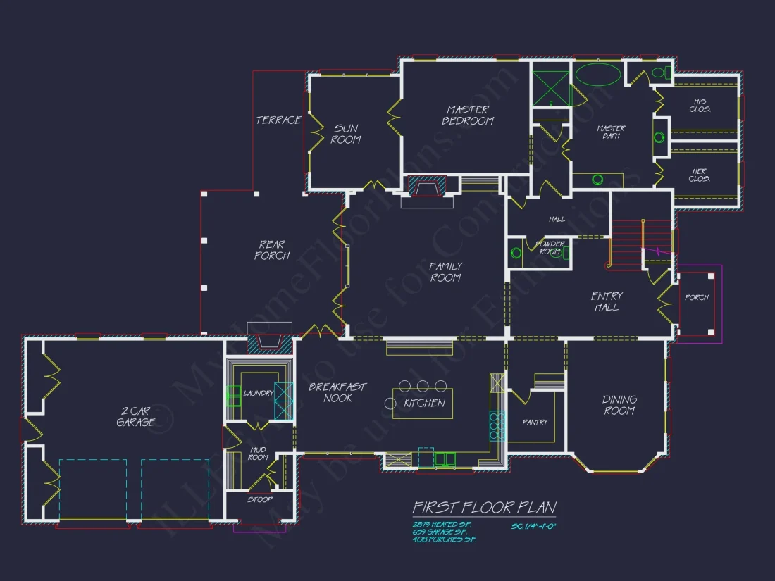 Beautiful house Floor Plan with CAD Blueprints and Designs