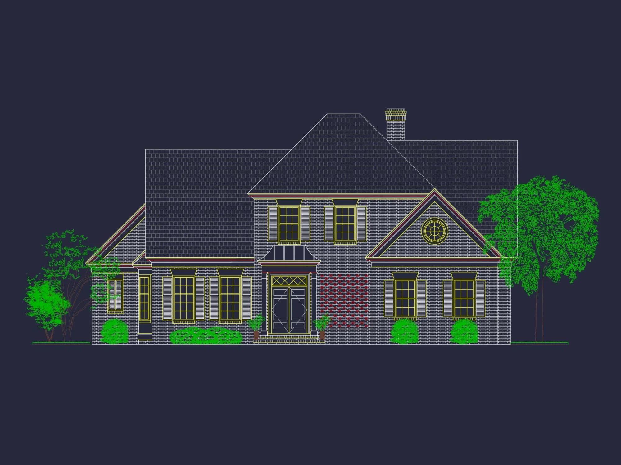 Beautiful house Floor Plan with CAD Blueprints and Designs