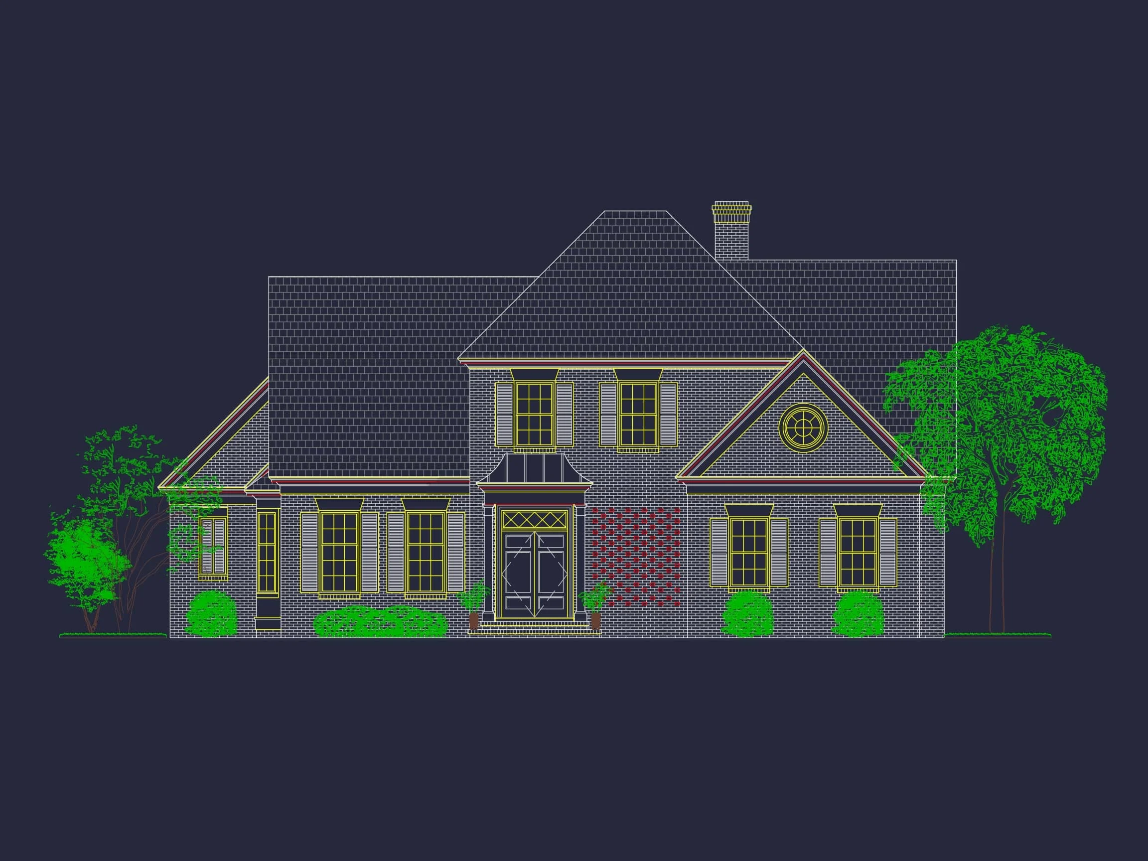 Beautiful house Floor Plan with CAD Blueprints and Designs