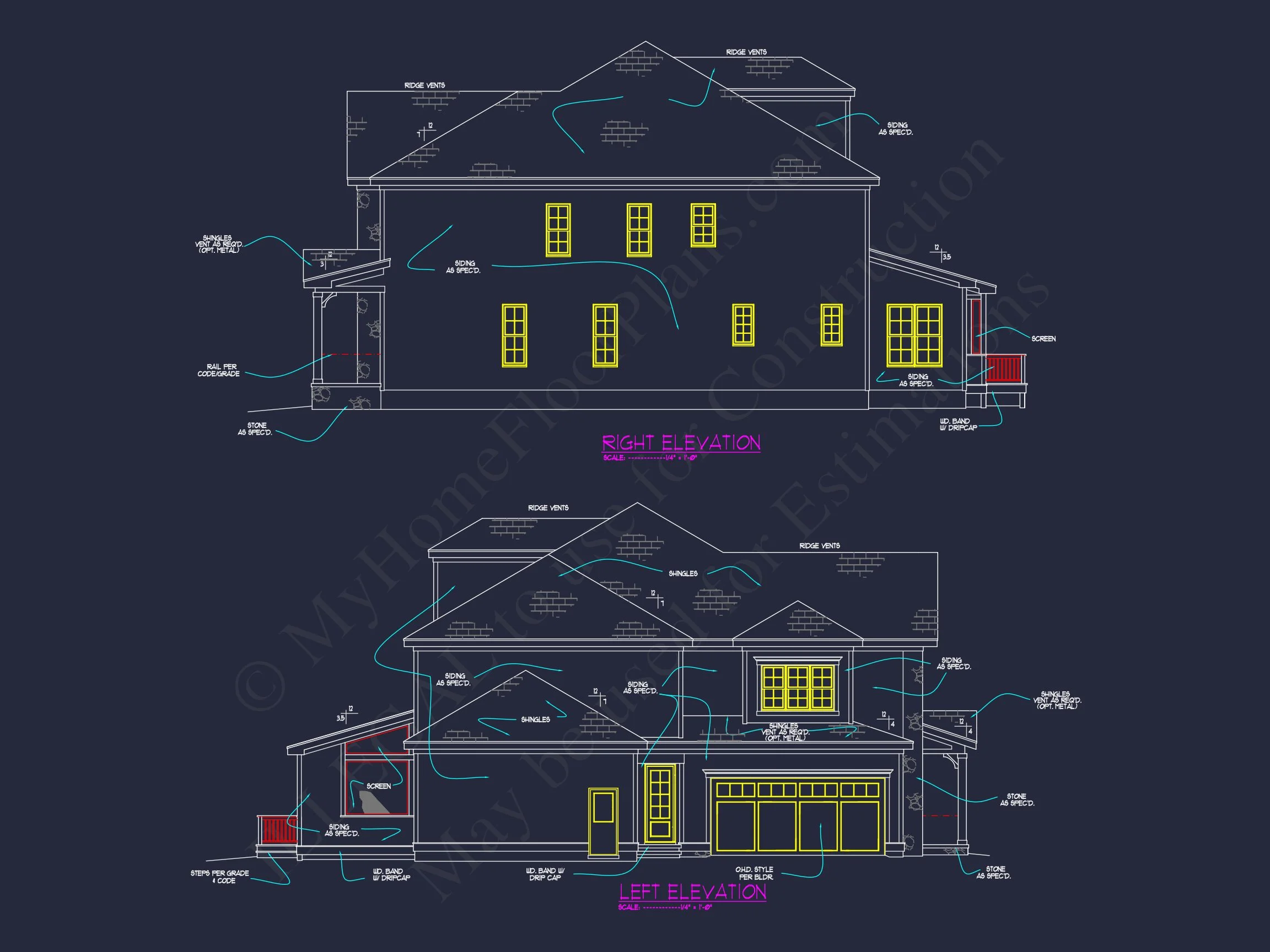 Elegant house Plan with CAD Designs and Traditional Blueprint
