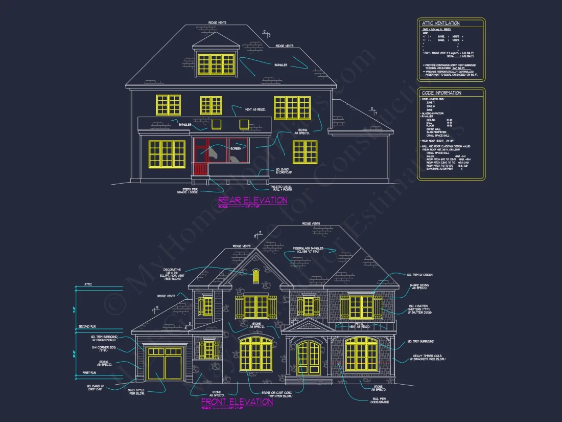 Elegant house Plan with CAD Designs and Traditional Blueprint