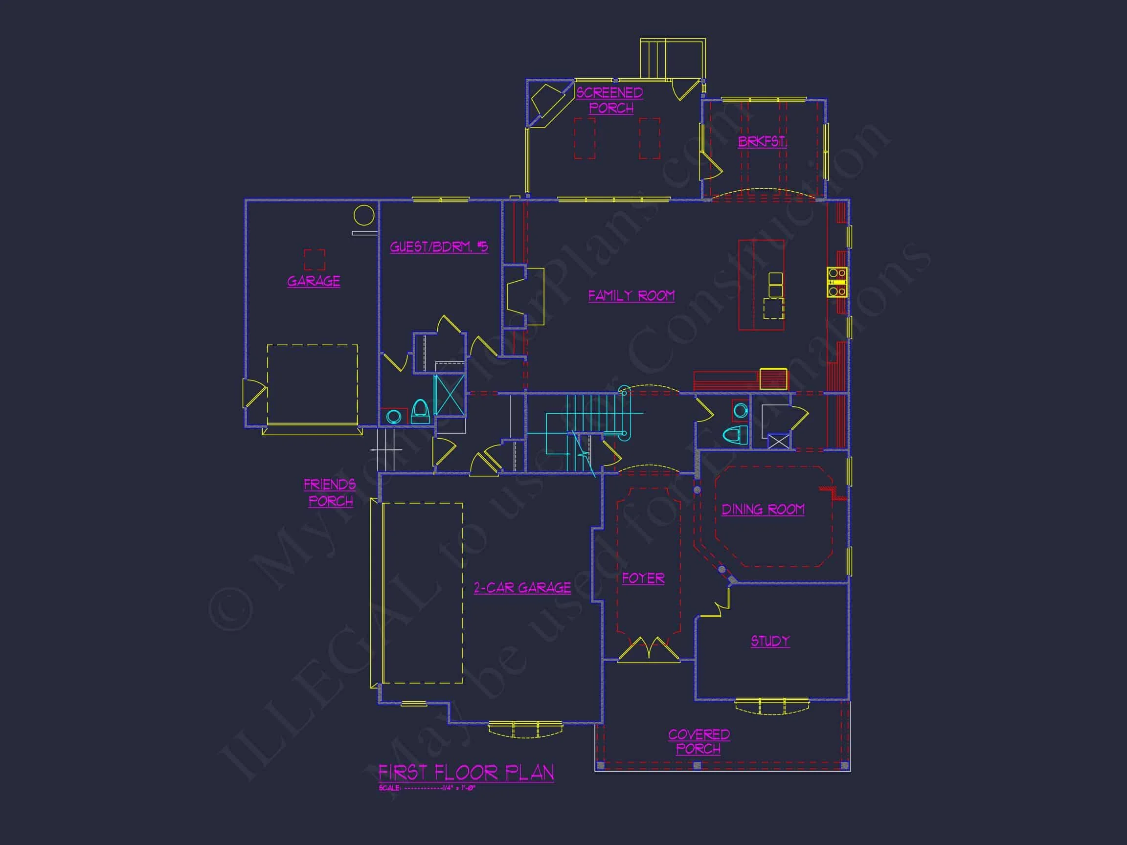 Elegant house Plan with CAD Designs and Traditional Blueprint