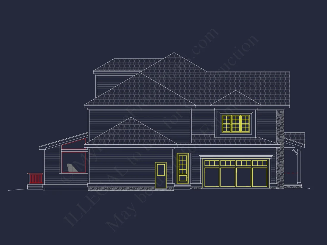 Elegant house Plan with CAD Designs and Traditional Blueprint