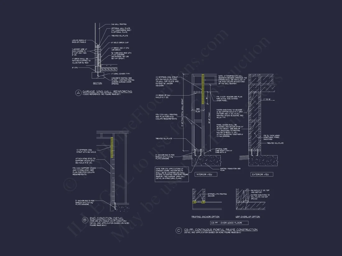 Craftsman house Floor Plan with 1.5 Story CAD Designs
