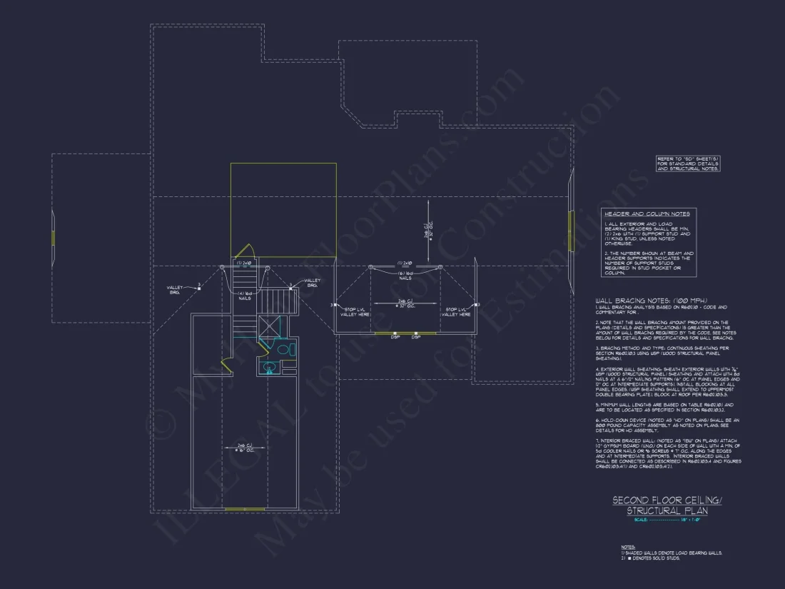 Craftsman house Floor Plan with 1.5 Story CAD Designs