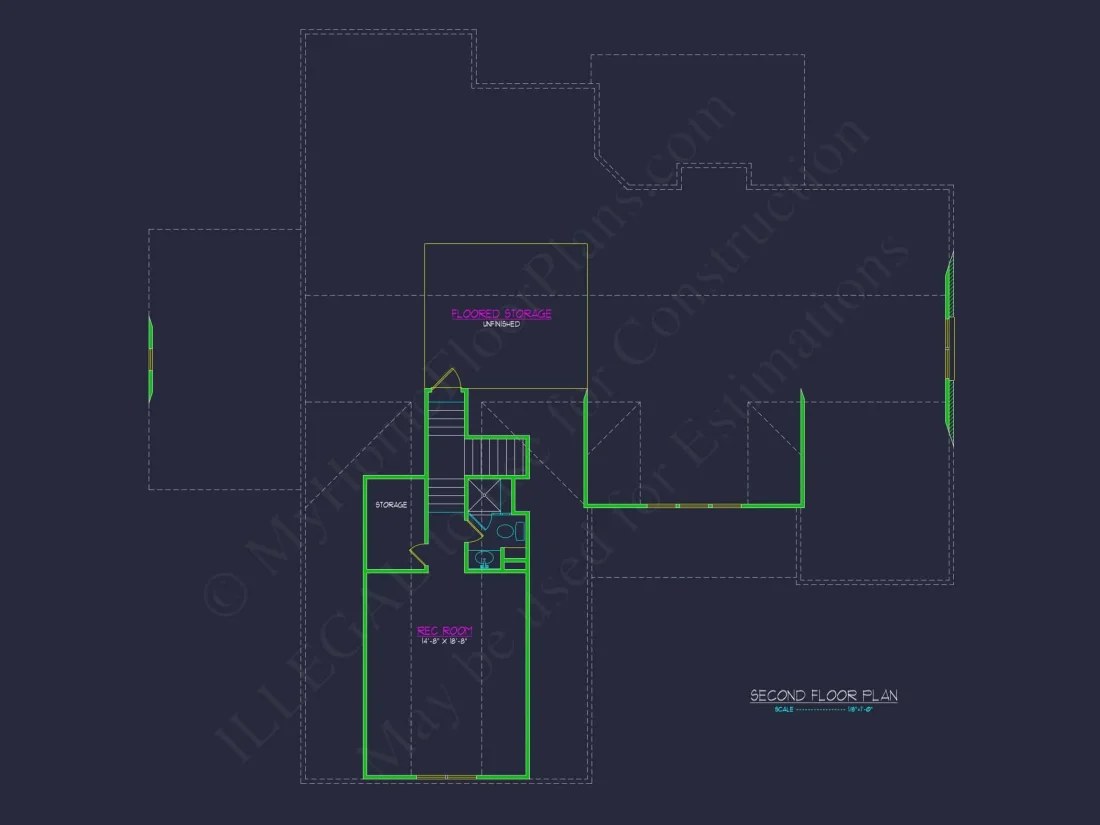 Craftsman house Floor Plan with 1.5 Story CAD Designs