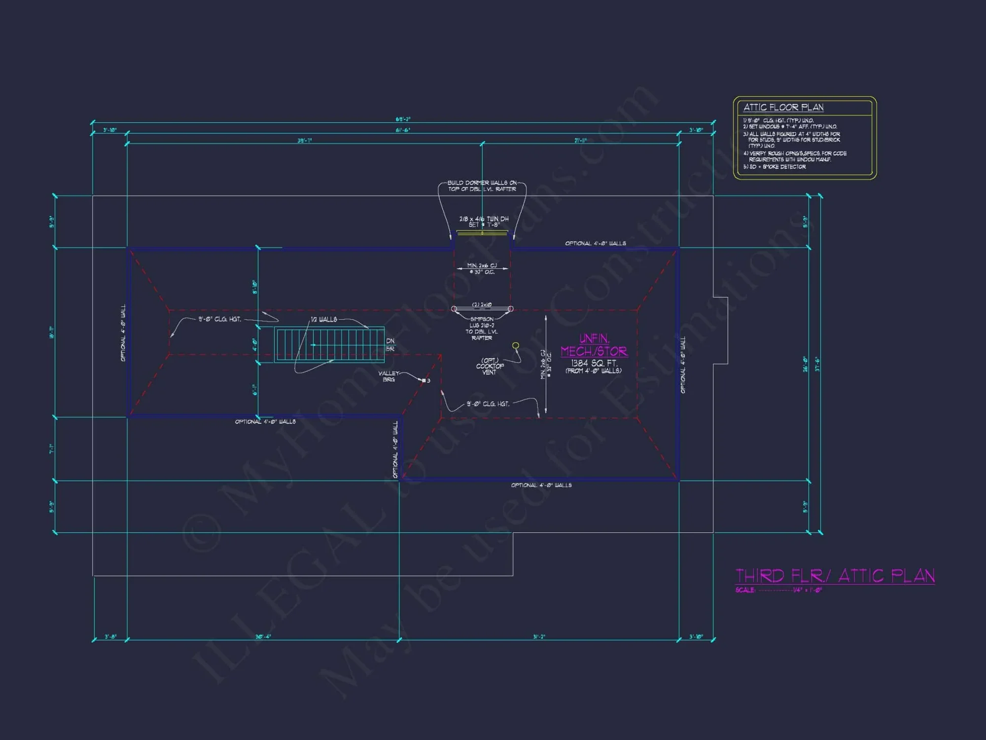 Elegant house Floor Plan: Architectural Designs with CAD Blueprint