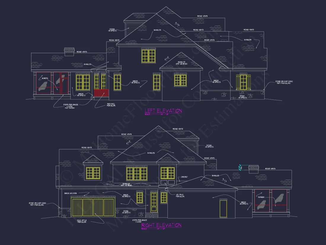 Elegant house Floor Plan: Architectural Designs with CAD Blueprint