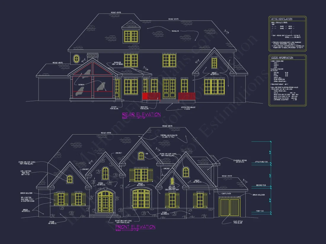 Elegant house Floor Plan: Architectural Designs with CAD Blueprint