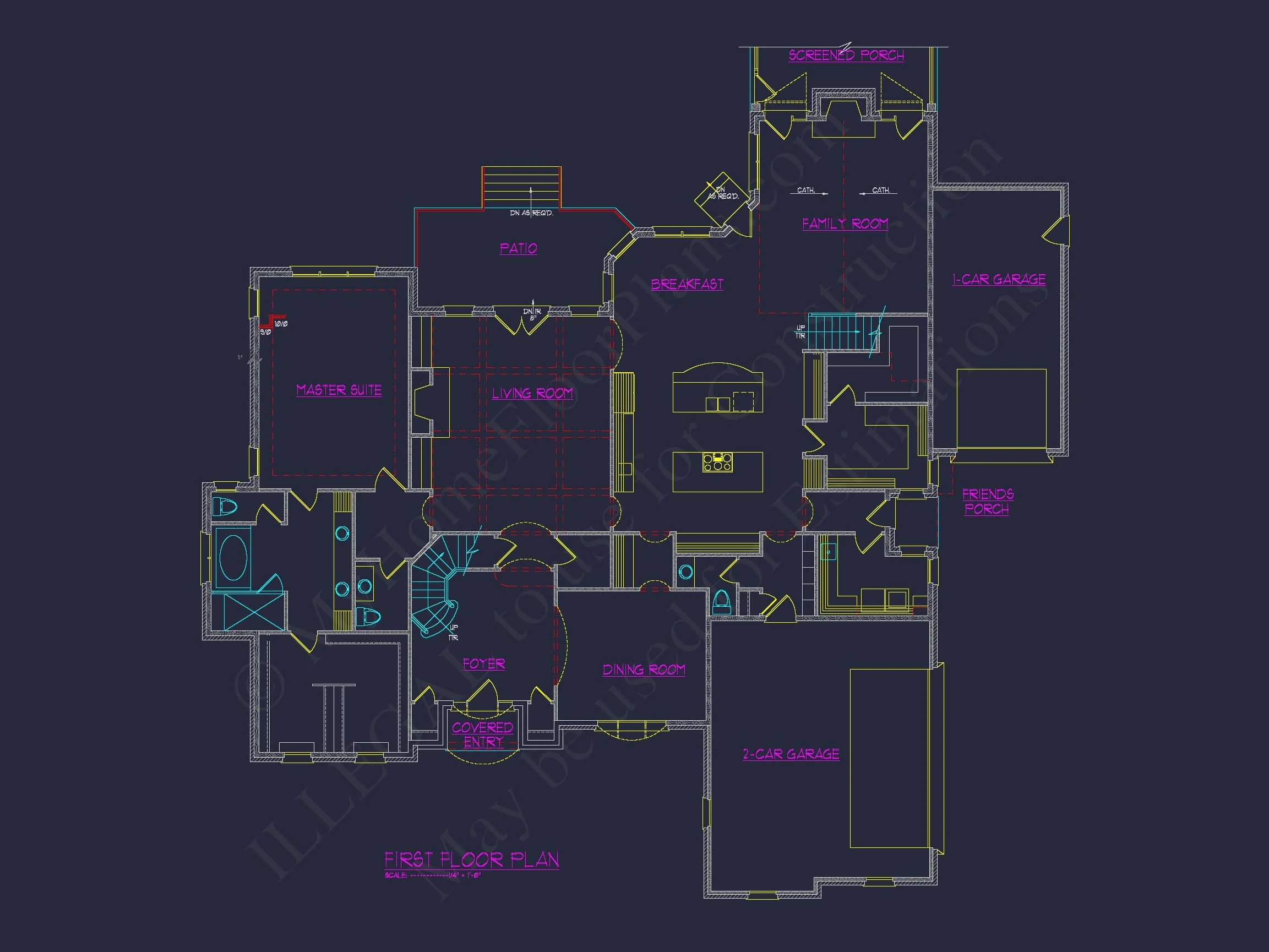 Elegant house Floor Plan: Architectural Designs with CAD Blueprint