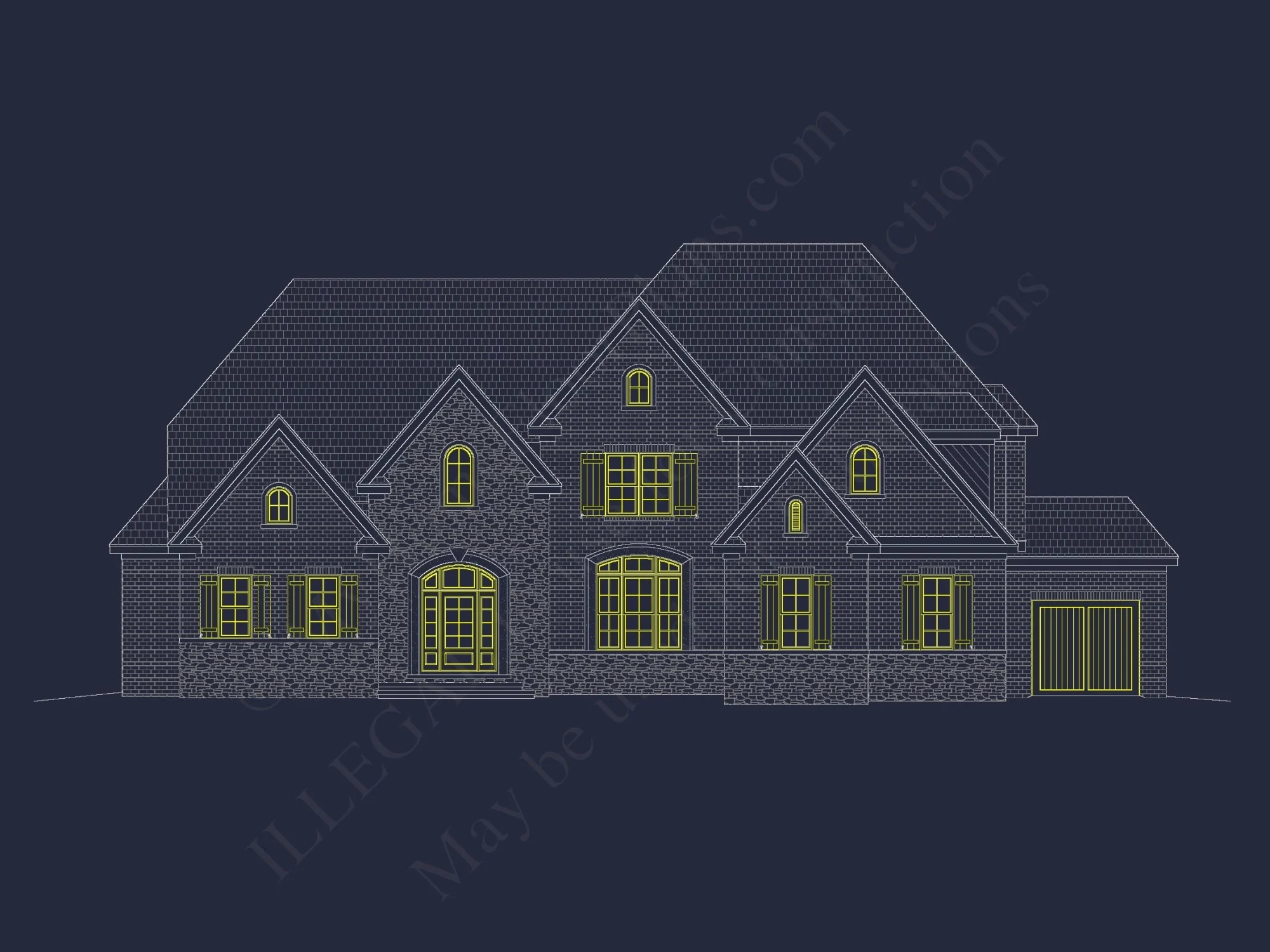 Elegant house Floor Plan: Architectural Designs with CAD Blueprint