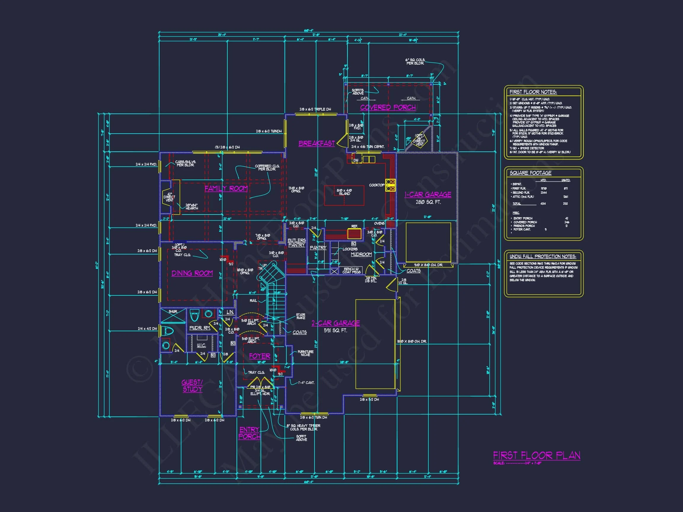 Modern Suburban house Plan with Blueprint & CAD Designs